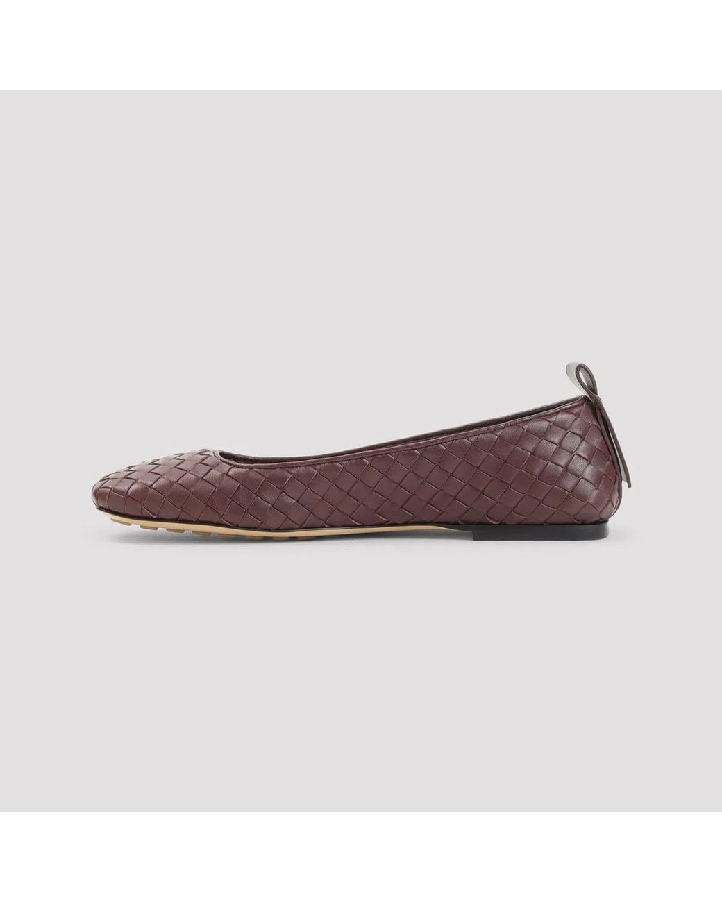 Bottega Veneta Purple Aubergine Leather Charlotte Ballerinas