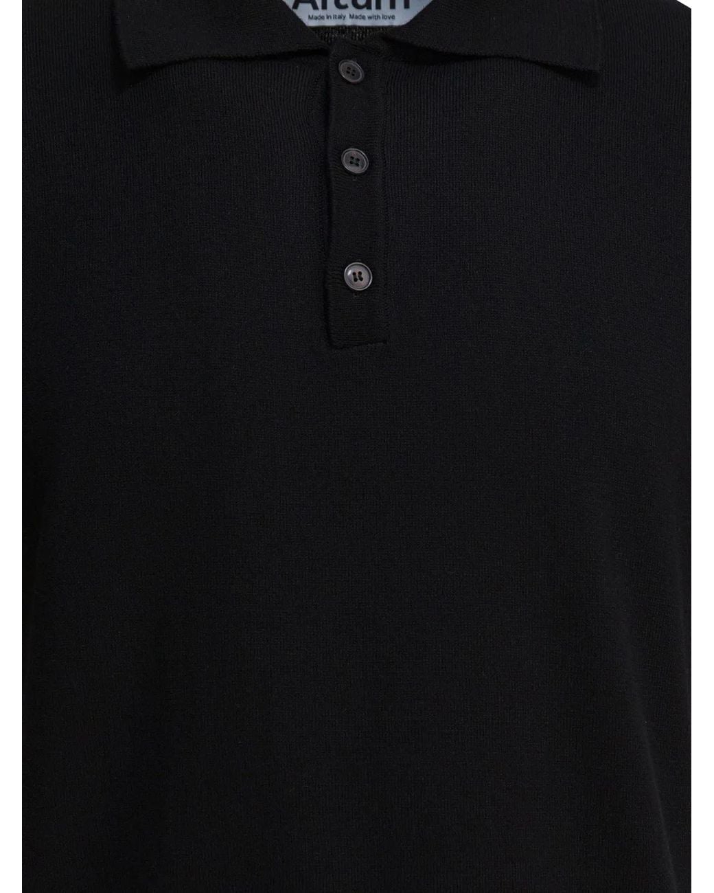 Altum Black Cotton Polo Shirt for men
