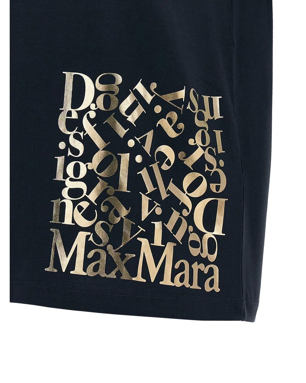 Max Mara Blue Graphic Crew Neck T-Shirt