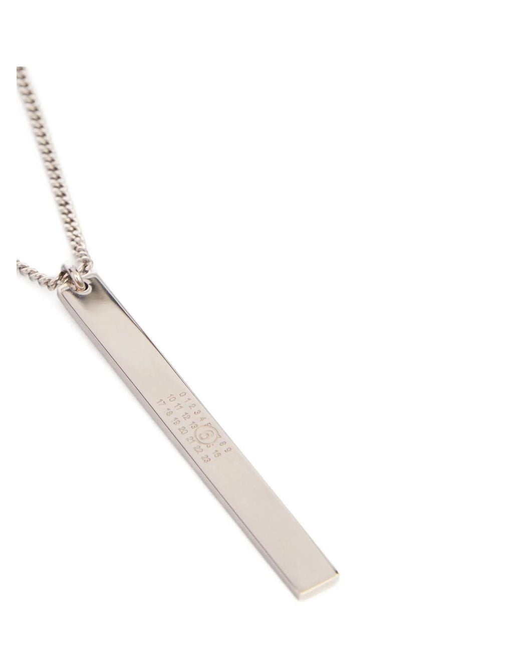 MM6 by Maison Margiela Metallic Mm6 'Numeric Bar' Necklace for men