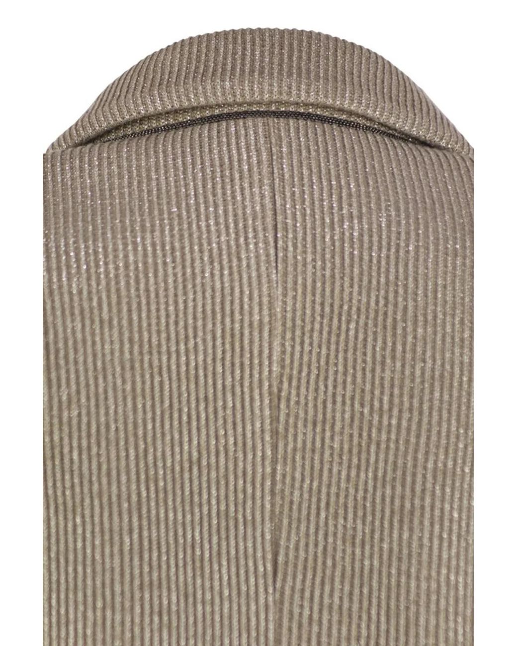 Brunello Cucinelli Brown Sparkling English Rib Cotton And Viscose Knitted Jacket With Monili