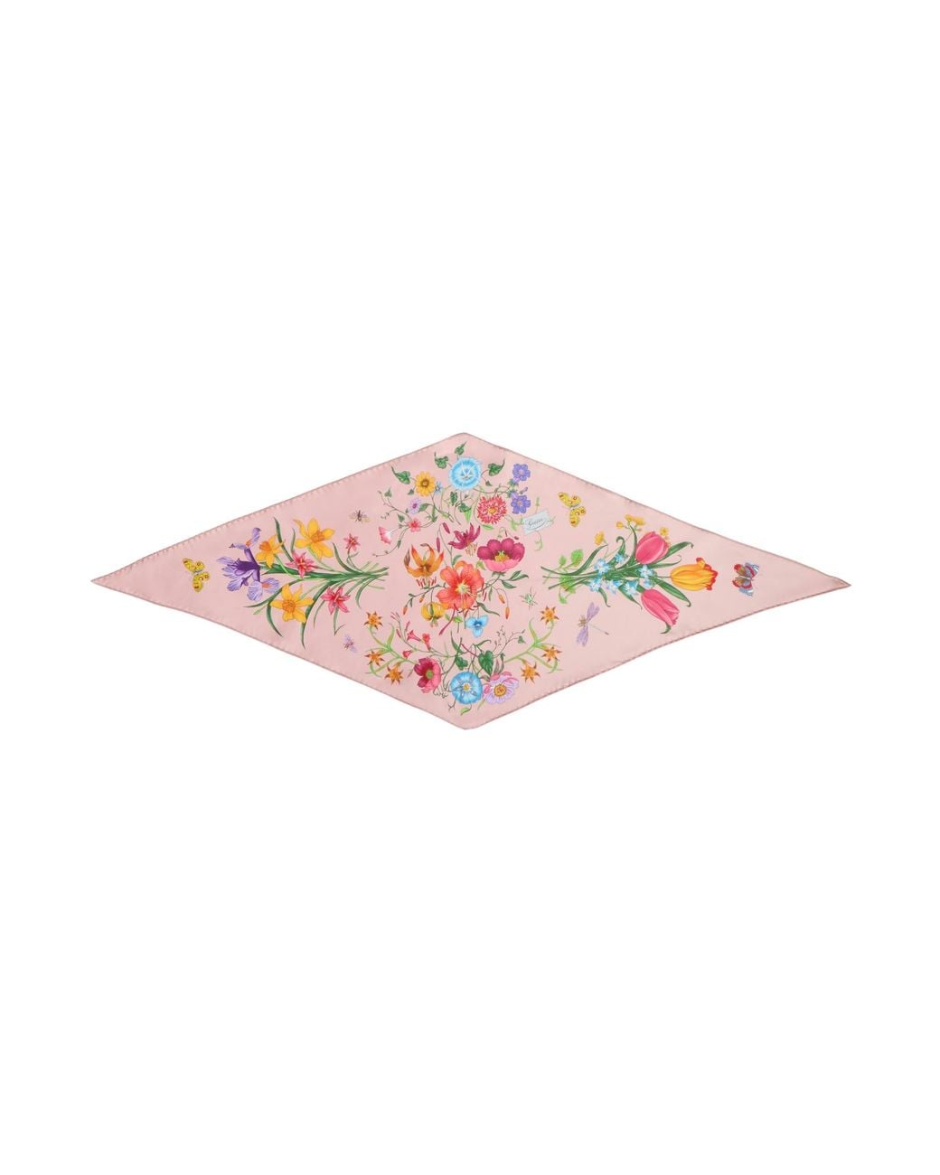 Gucci White Diamond Printed Silk Twill Scarf