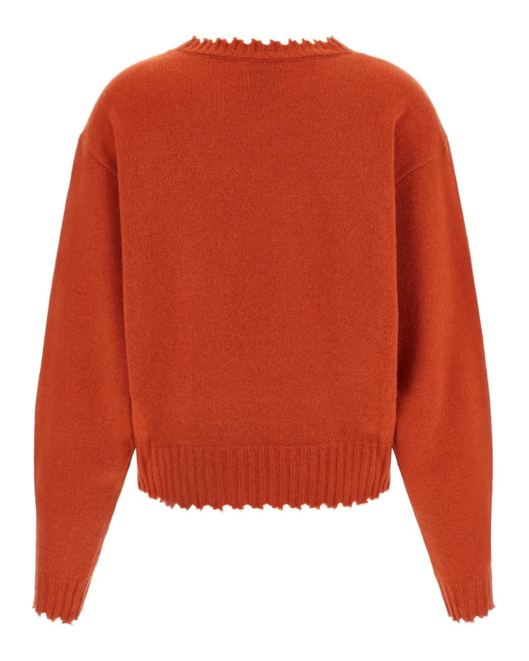Nude Orange Fringed Hem Sweater