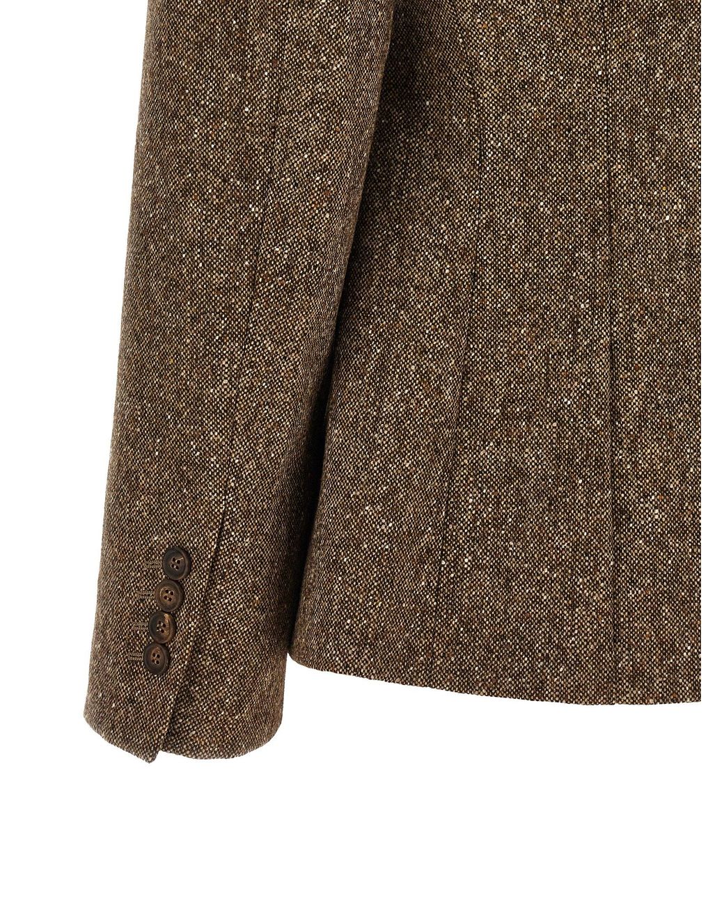Brunello Cucinelli Brown Virgin Wool Blazer Clothing