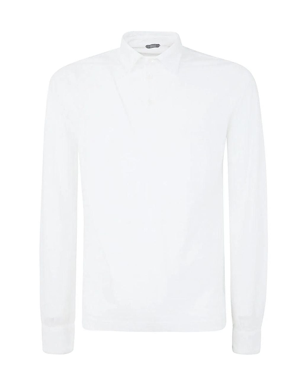 Zanone White Long Sleeves Polo for men