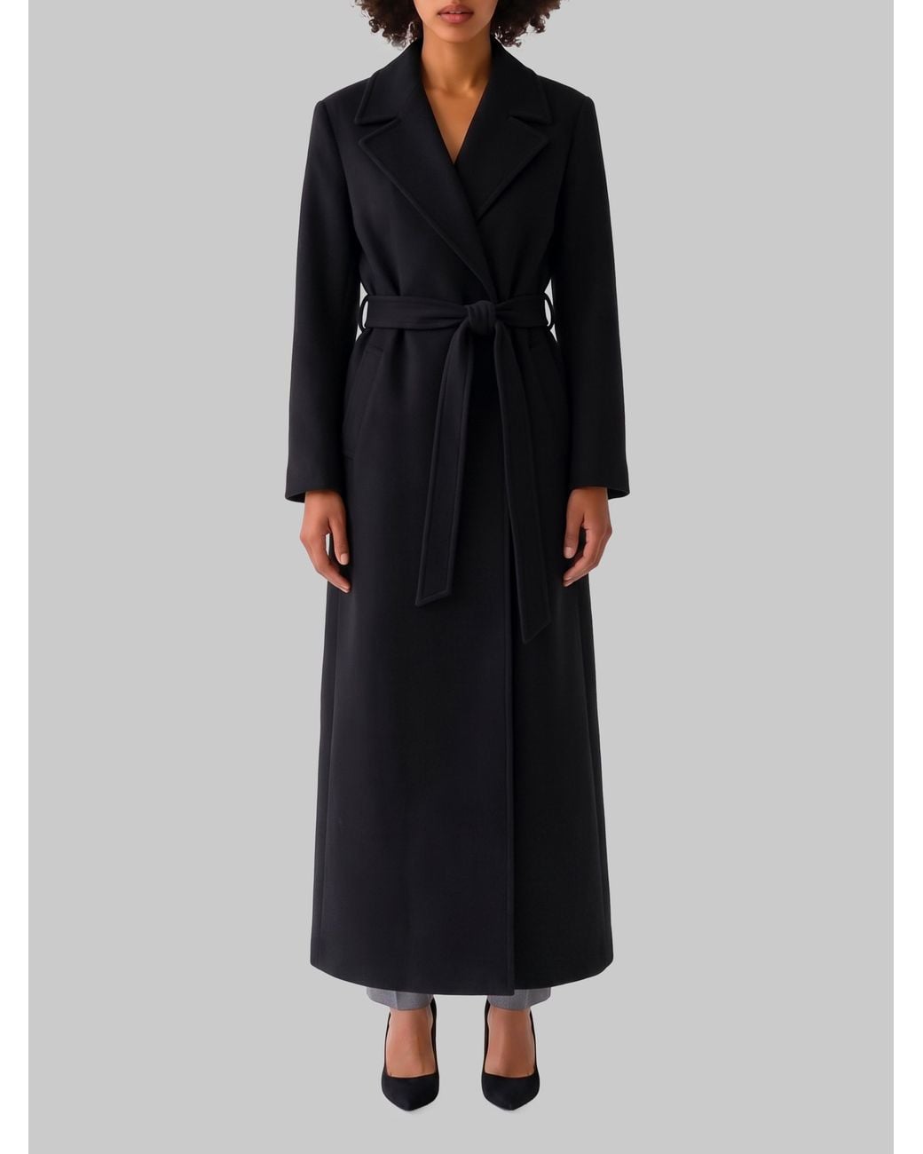 Dolce & Gabbana Black Dolce&Gabbana Wool Coat With A Belt