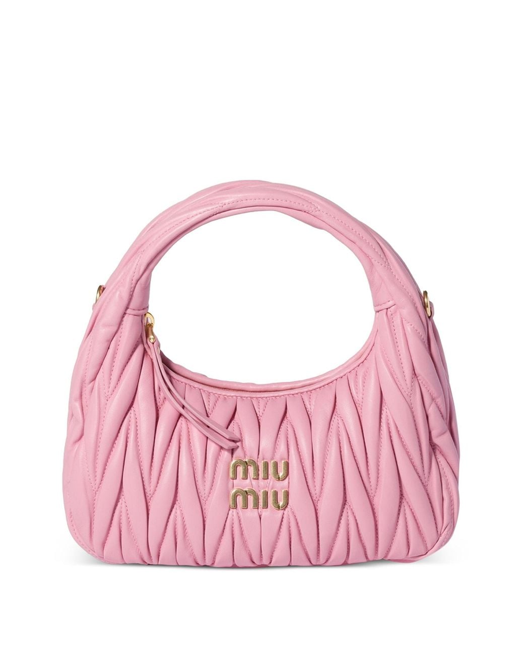Miu Miu Pink Matelassé Leather Tote Bag