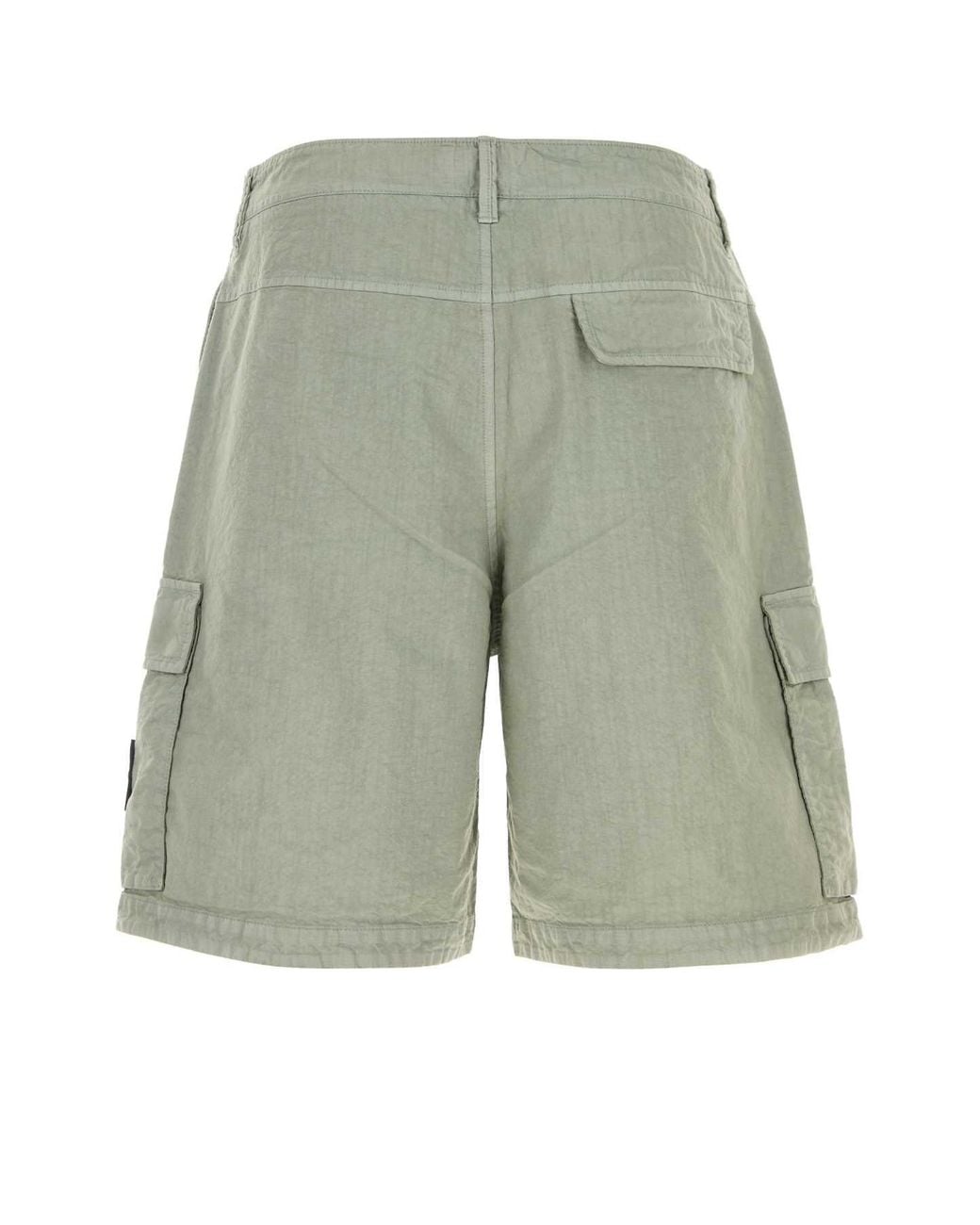 Stone Island Green Sage Nylon Bermuda Shorts for men