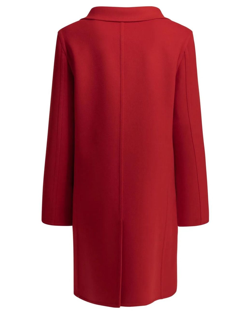 Valentino Red Long Wool And Cashmere Coat
