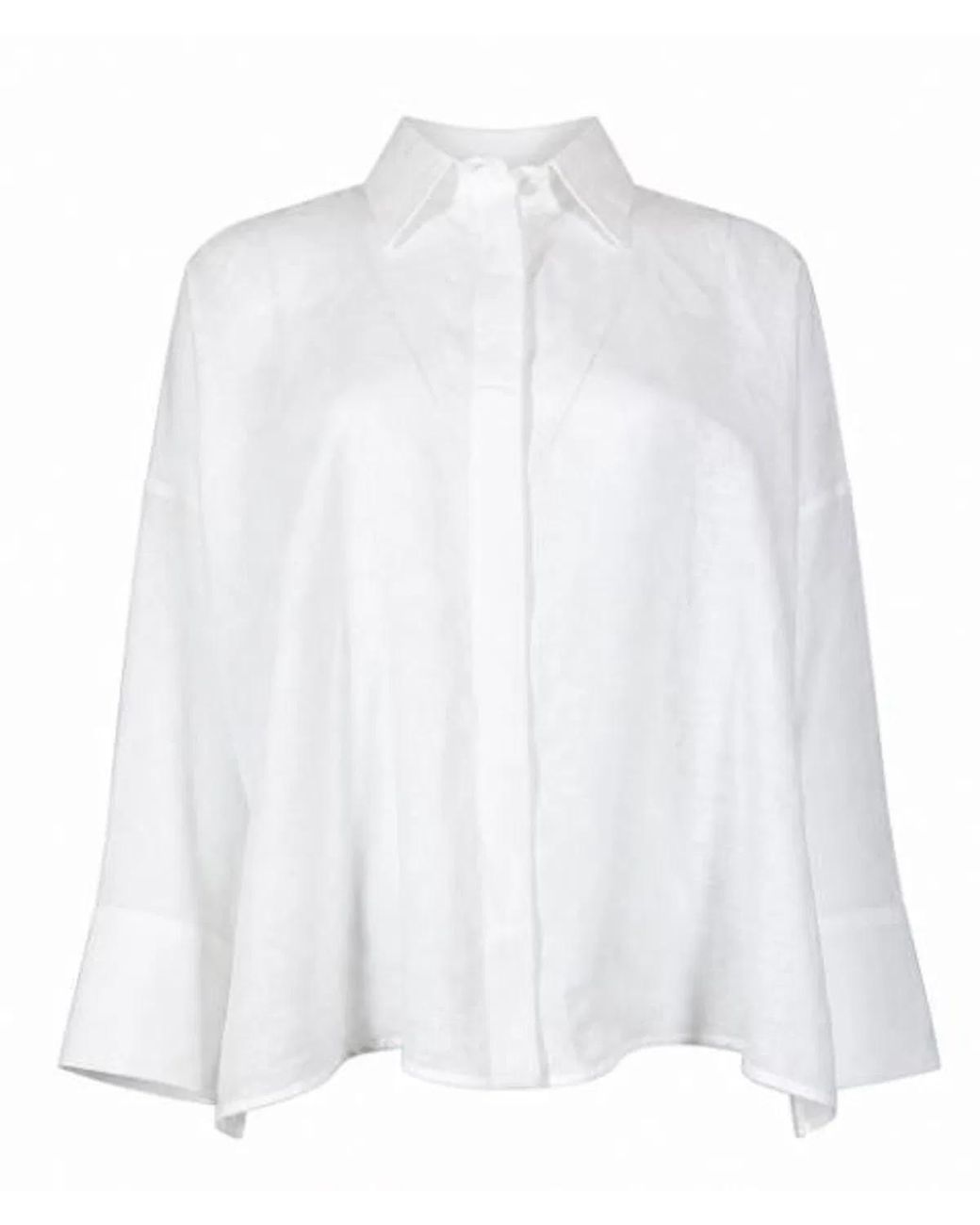 Fabiana Filippi White Classic Collar Linen Shirt