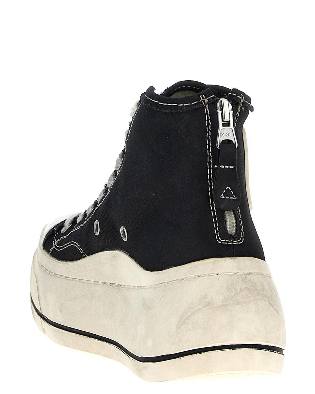 R13 Black 'High Top' Sneakers