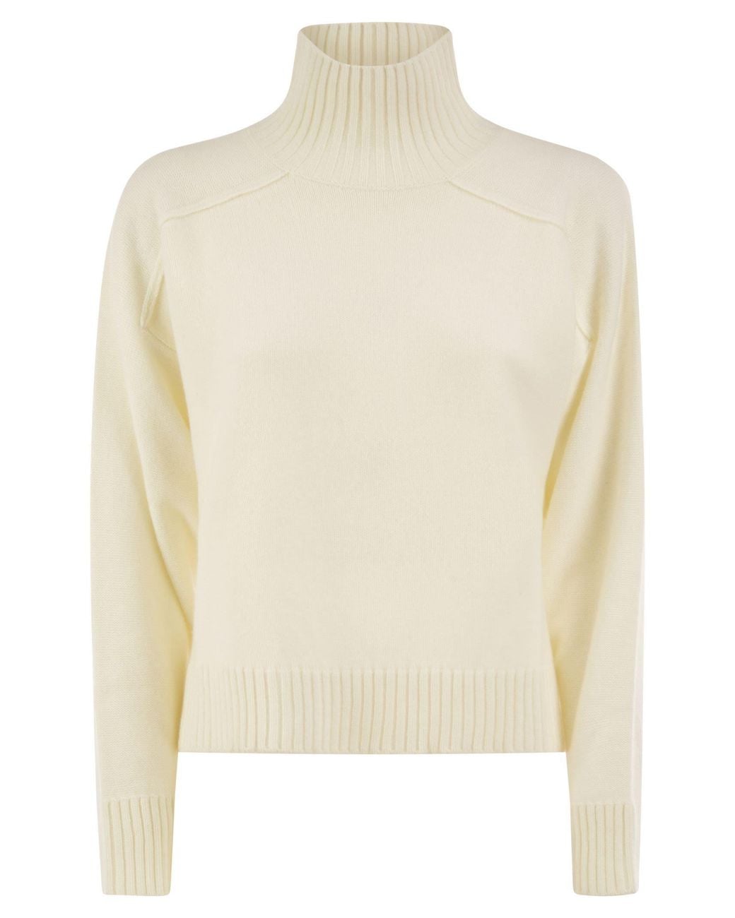 Antonelli White Virgin Wool And Cashmere Roll-Neck Jumper