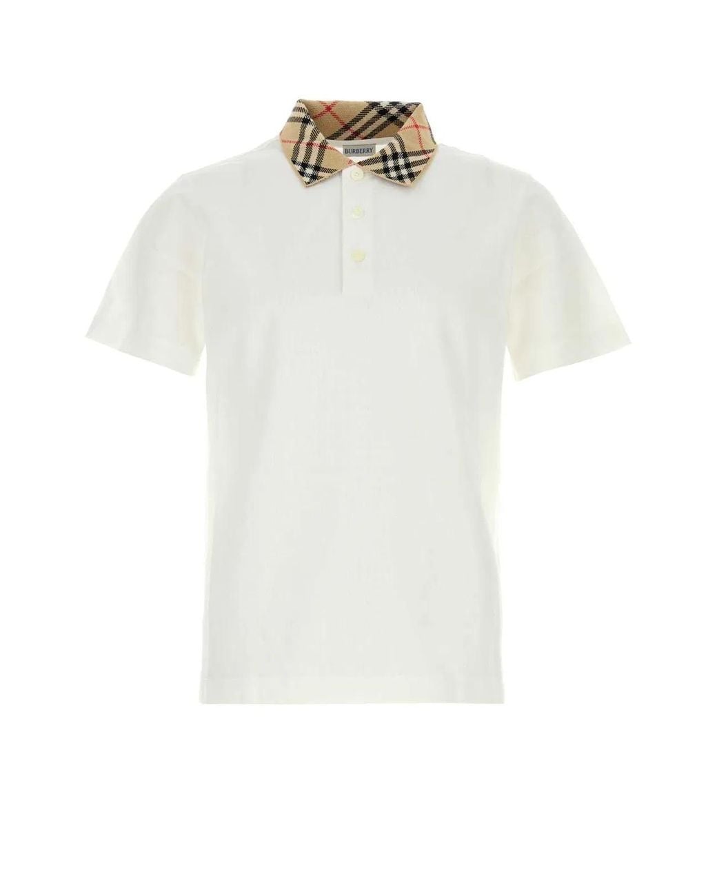Burberry White Shirt Collar Polo for men