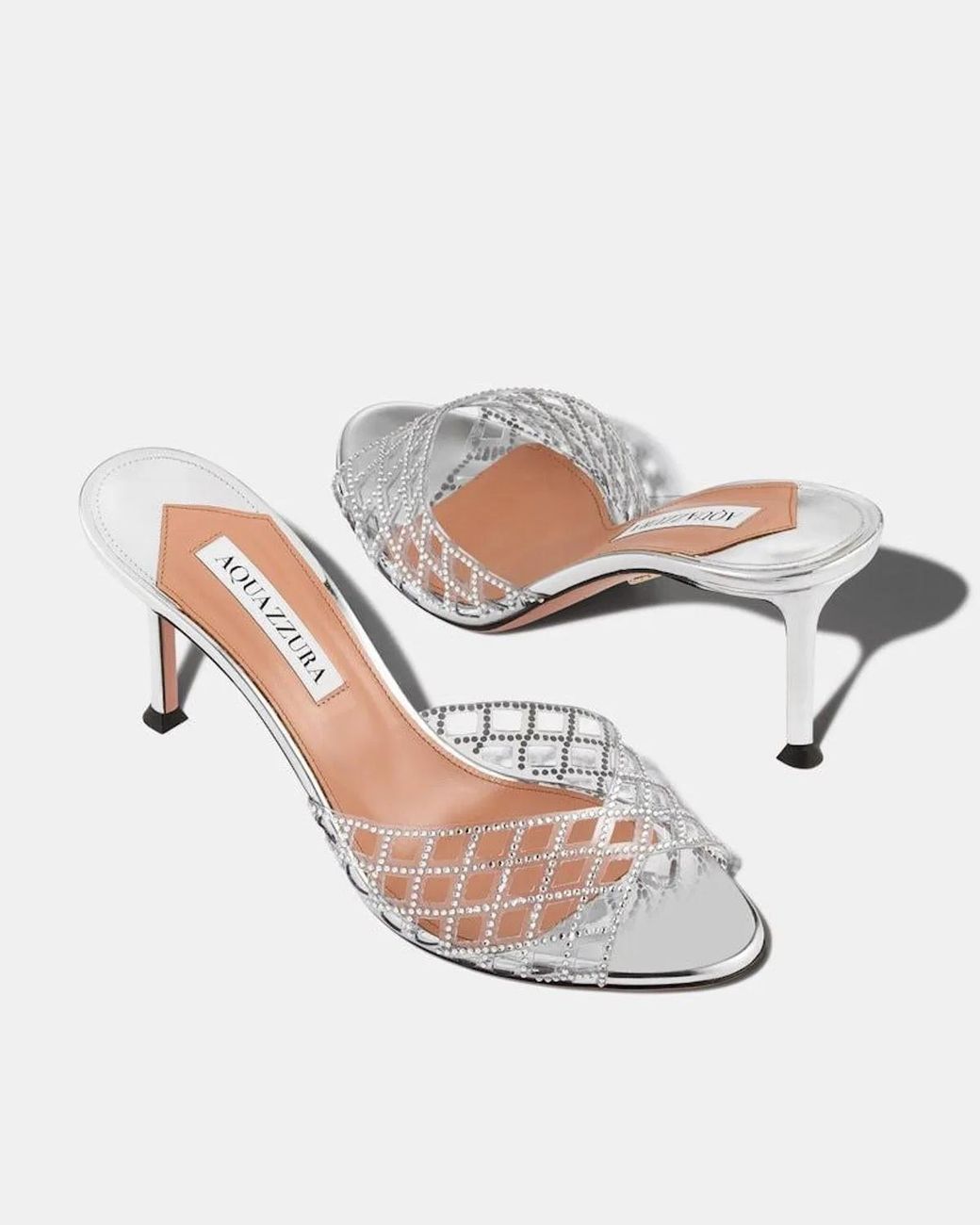 Aquazzura White Lumiere Mule 75