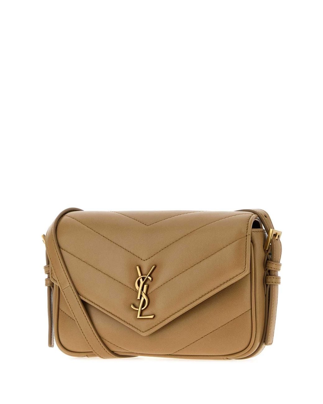 Saint Laurent Brown Loulou Toy Leather Crossbody Handbag