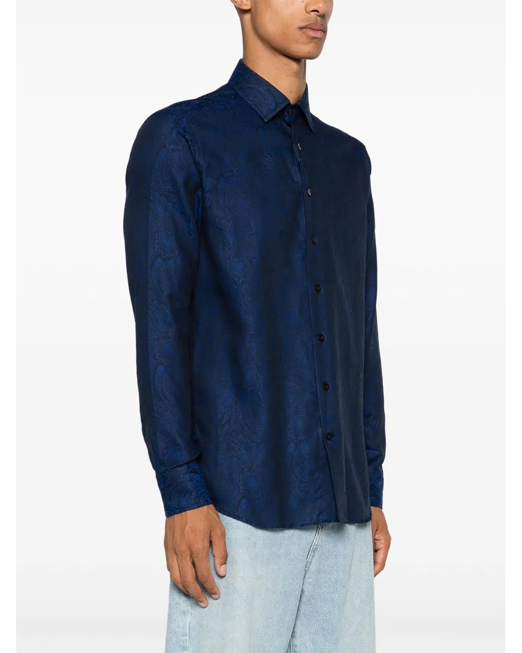 Etro Blue Mrib000199Tj509 Shirt Roma