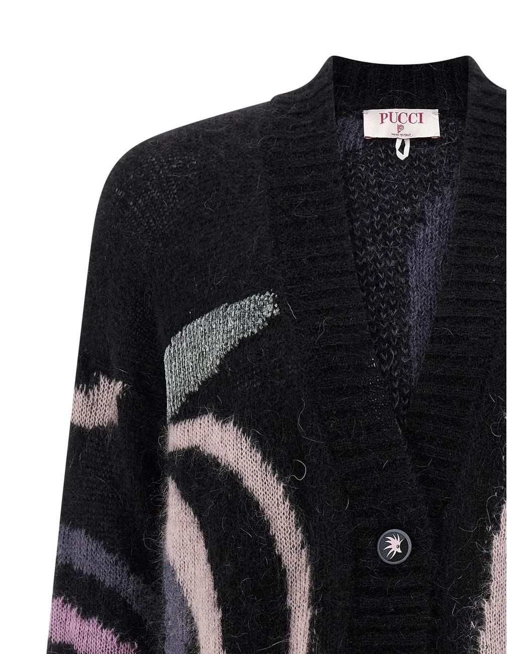 Emilio Pucci Black 'Marmo' Cardigan
