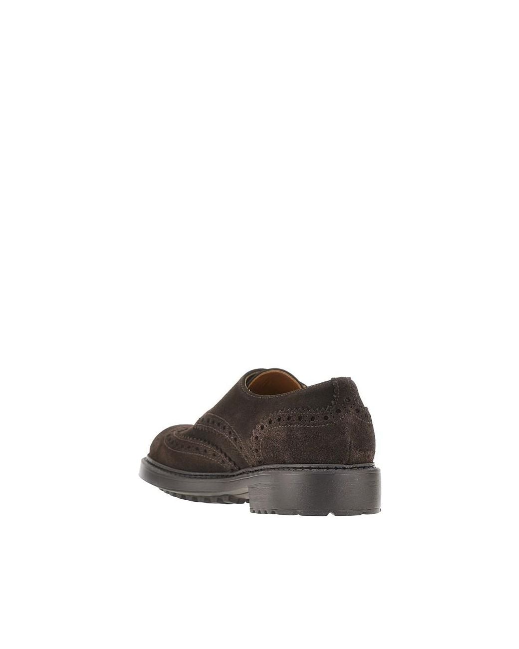 Doucal's Brown Suede Leather Double Loop Shoes for men