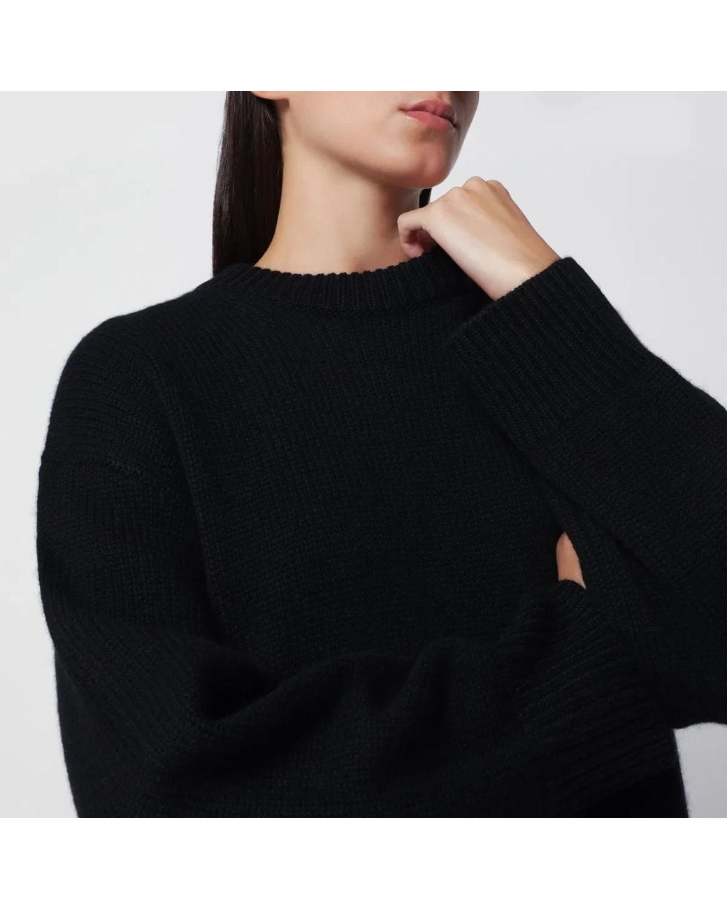 Lisa Yang Black Noor Crew-Neck Cashmere Sweater