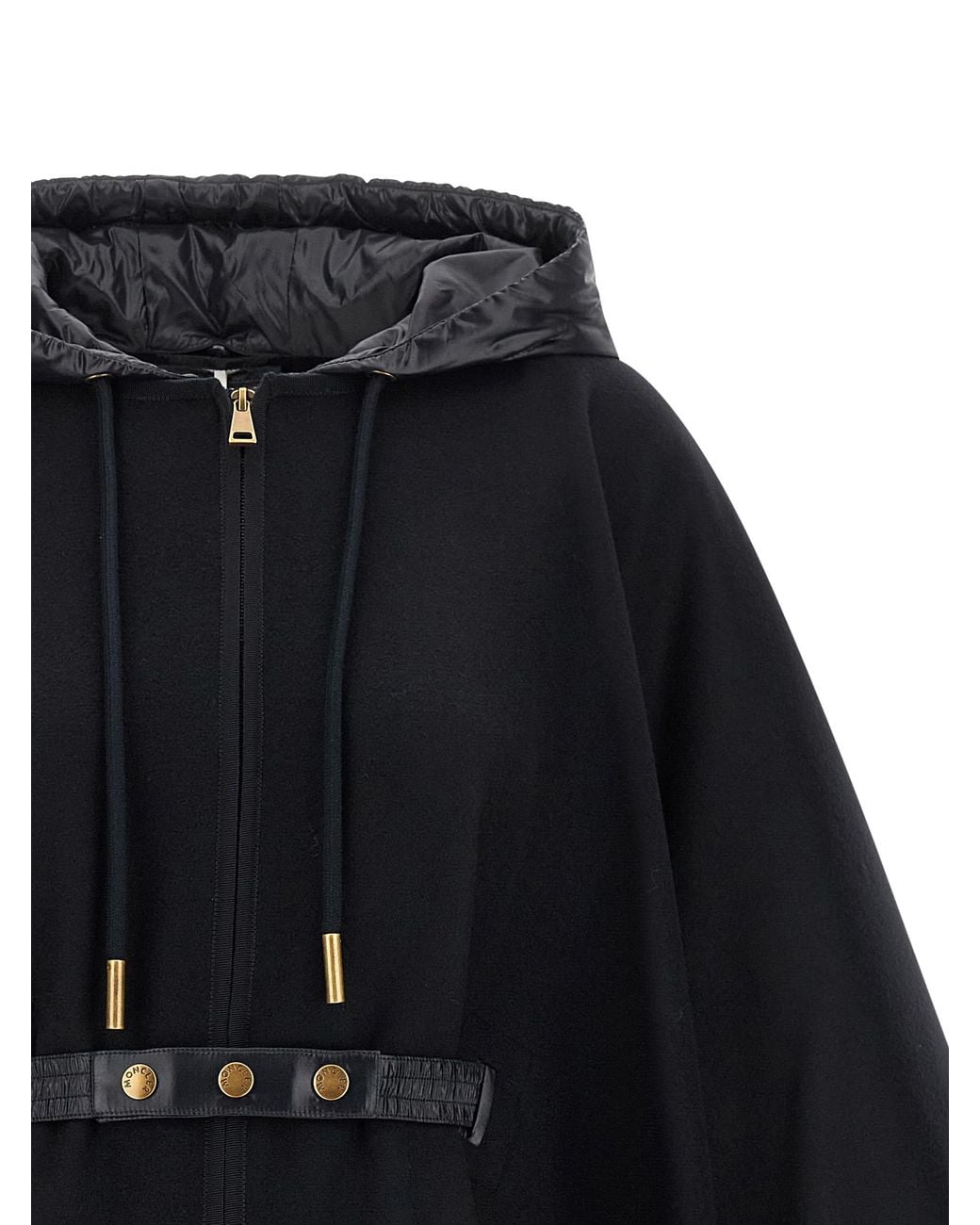 Moncler Black Two-Material Cape