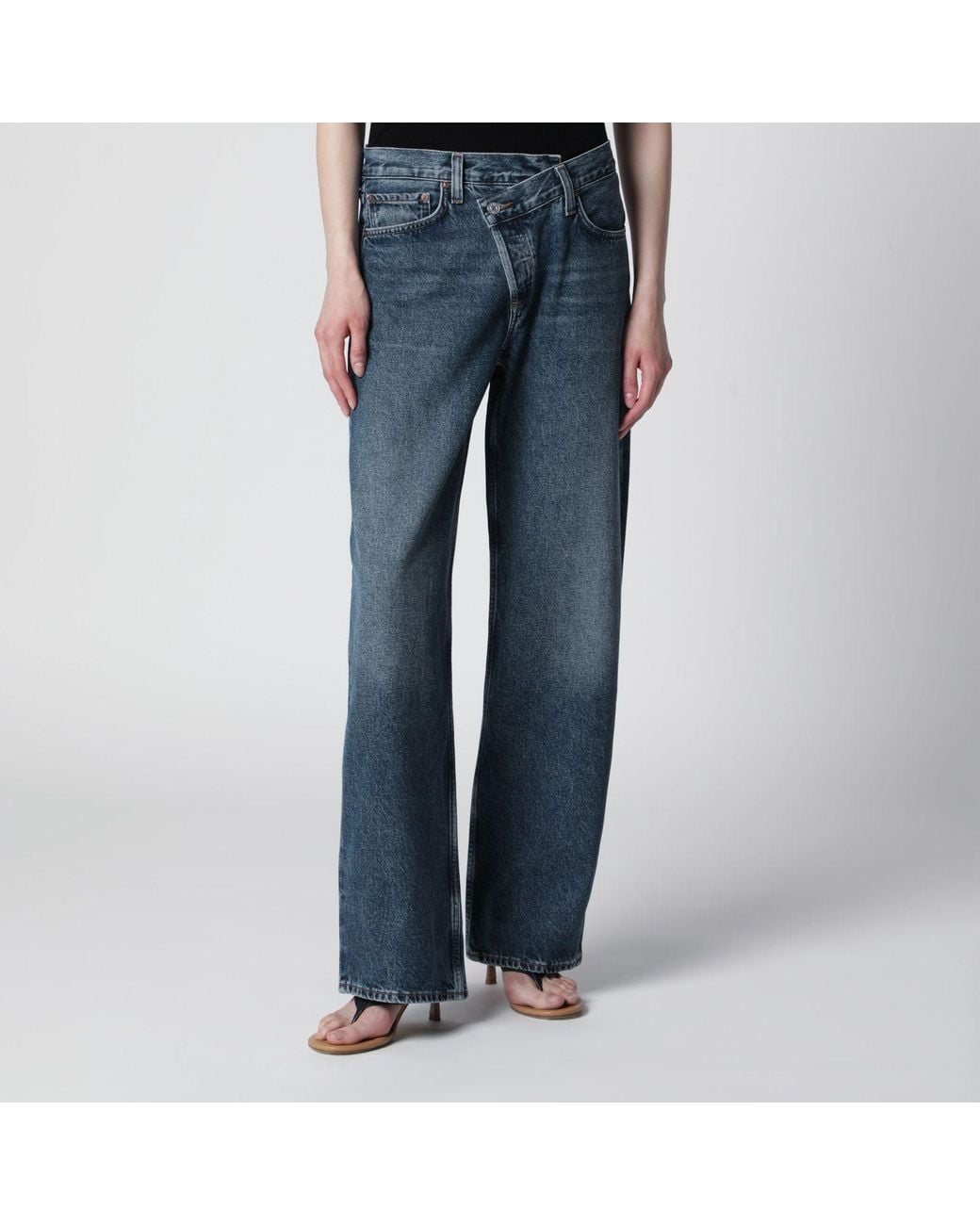 Agolde Blue Arc Criss Cross Jeans