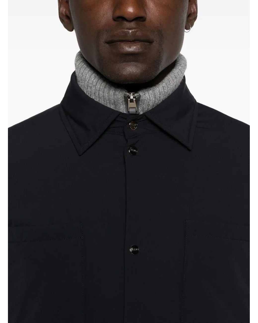 Herno Black Silk Nylon Jacket for men