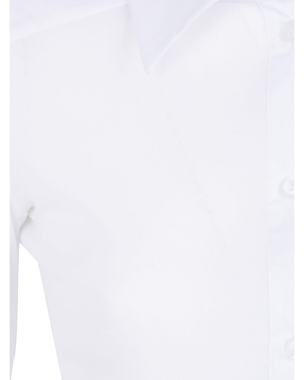 D.exterior White Tulle Popeline Polo Shirt