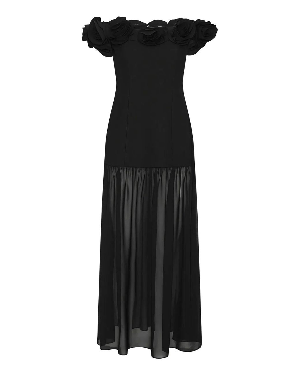 ROTATE BIRGER CHRISTENSEN Black Flower Maxi Dress