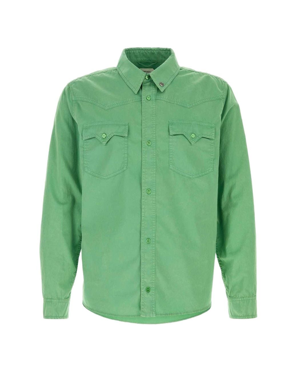 Versace Green Cotton Shirt for men
