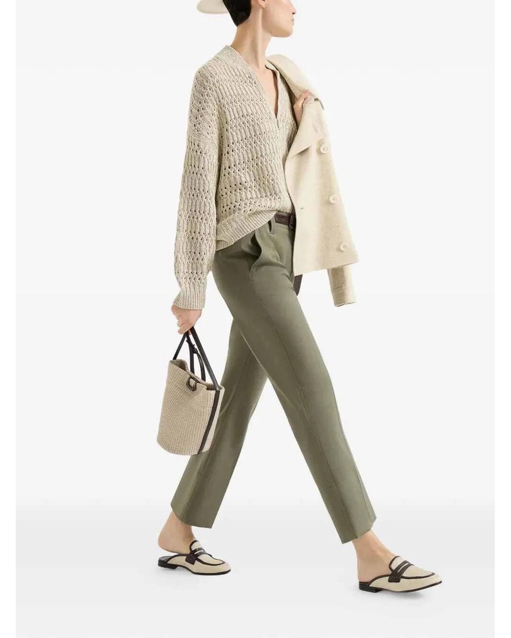 Brunello Cucinelli Gray Cotton Elastan Pants