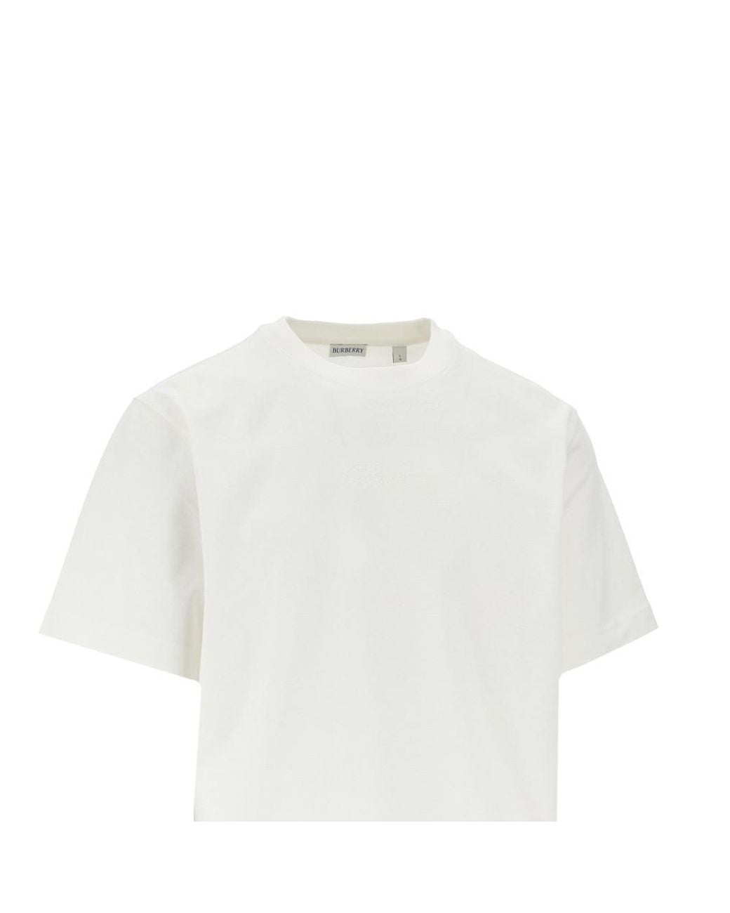 Burberry White Check Logo T-Shirt for men
