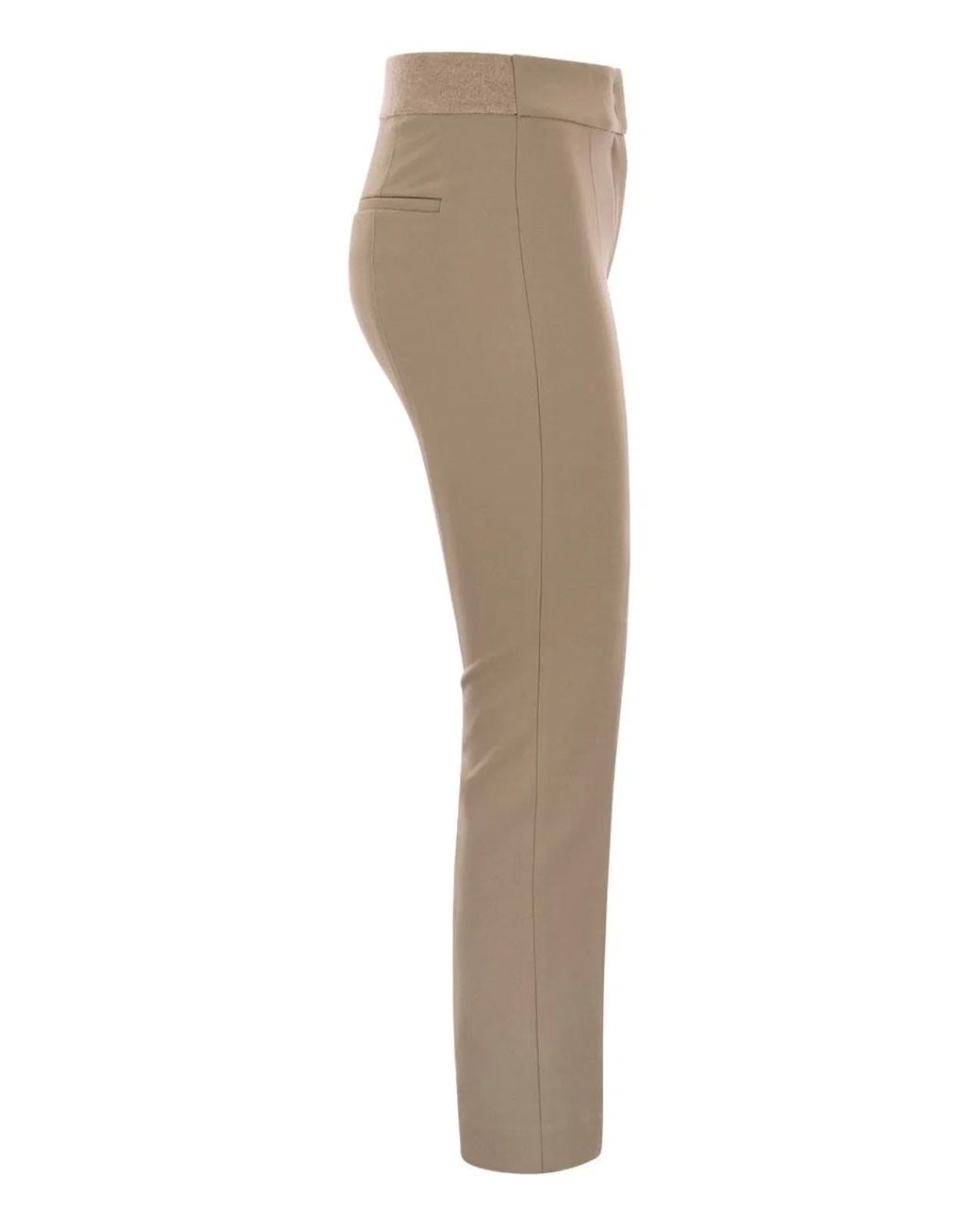 Peserico Natural Stretch Gabardine Cigarette Trousers