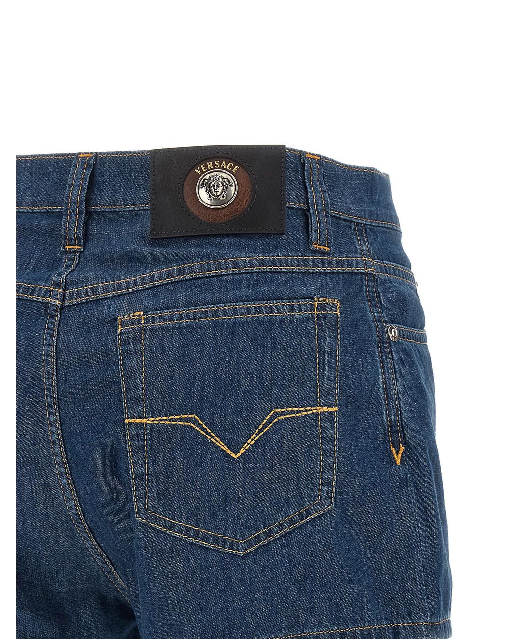 Versace Blue Chambray Denim Shorts