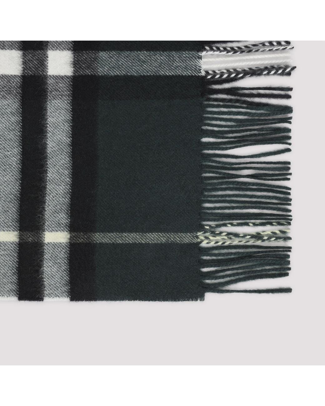 Burberry Black Cashmere Check Scarf for men