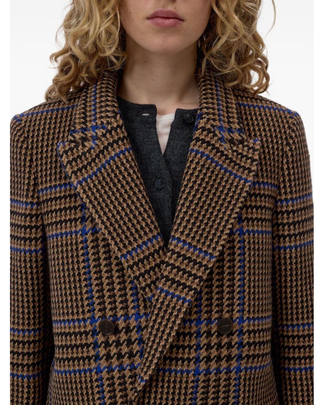 Closed Brown Wool Blend Double-Breasted Jacket