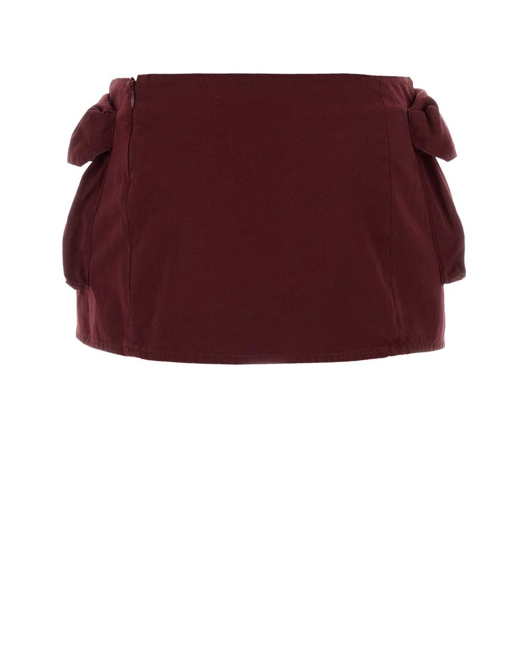 Miu Miu Purple Burgundy Cotton Mini Skirt
