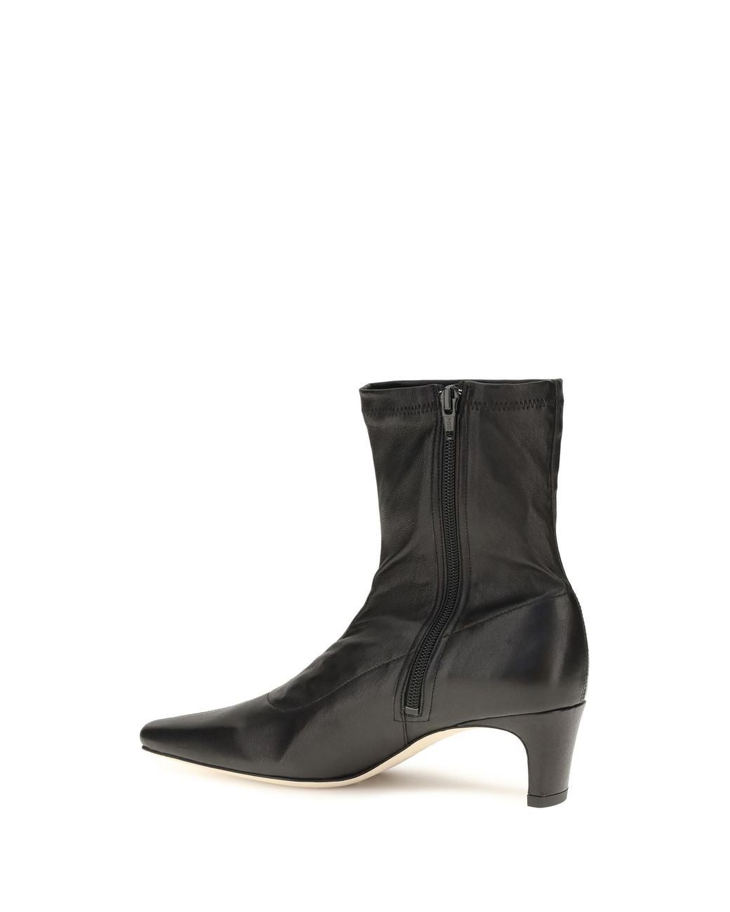 Staud Black Wally Sock Leather Ankle Boots