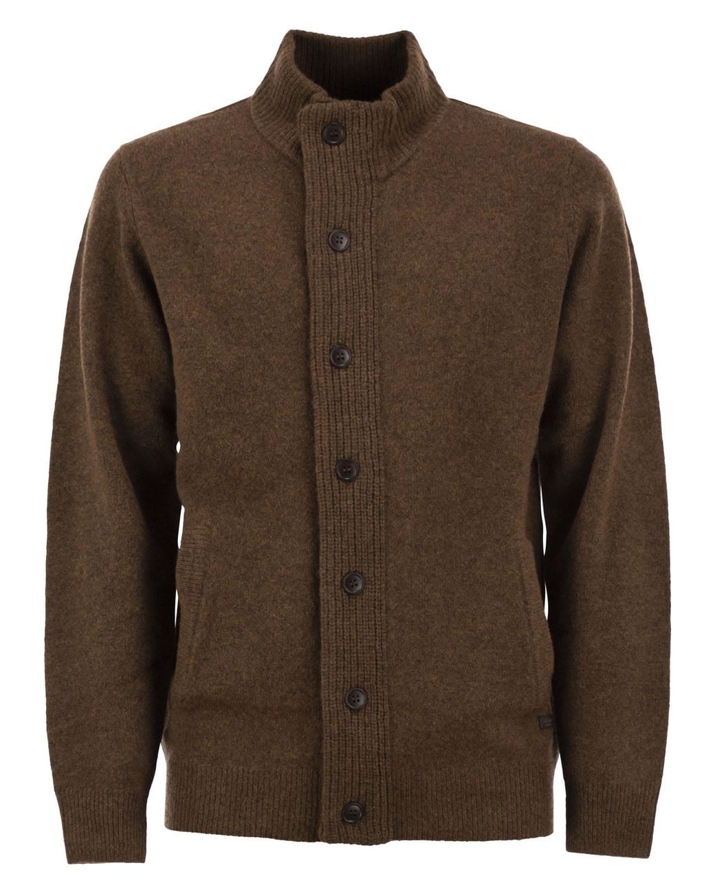 Barbour Brown Zip-Up Jumper Patch for men