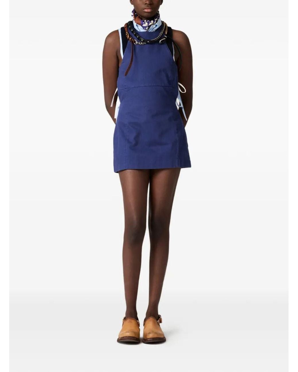 Miu Miu Blue Short Cotton Dress
