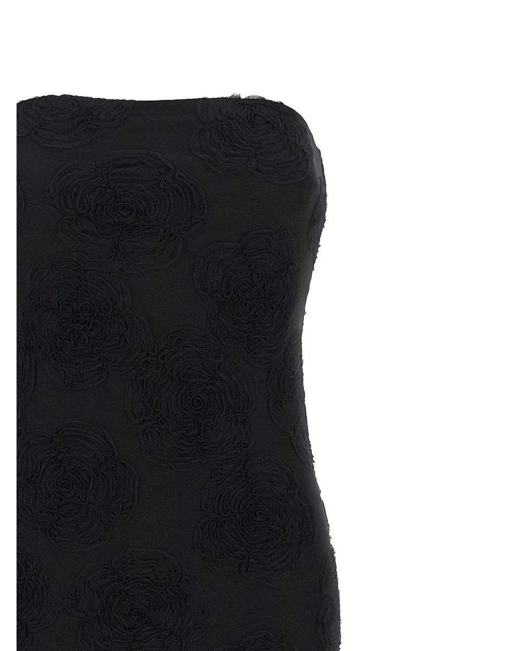ROTATE BIRGER CHRISTENSEN Black Rotate Birger Christensen 'Flower Mesh Flounce' Dress