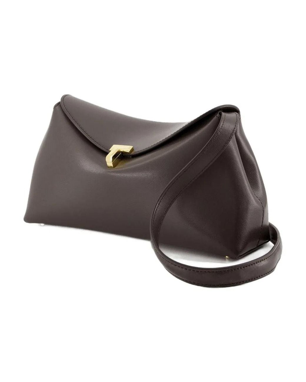 Totême Brown T-Lock Clutch