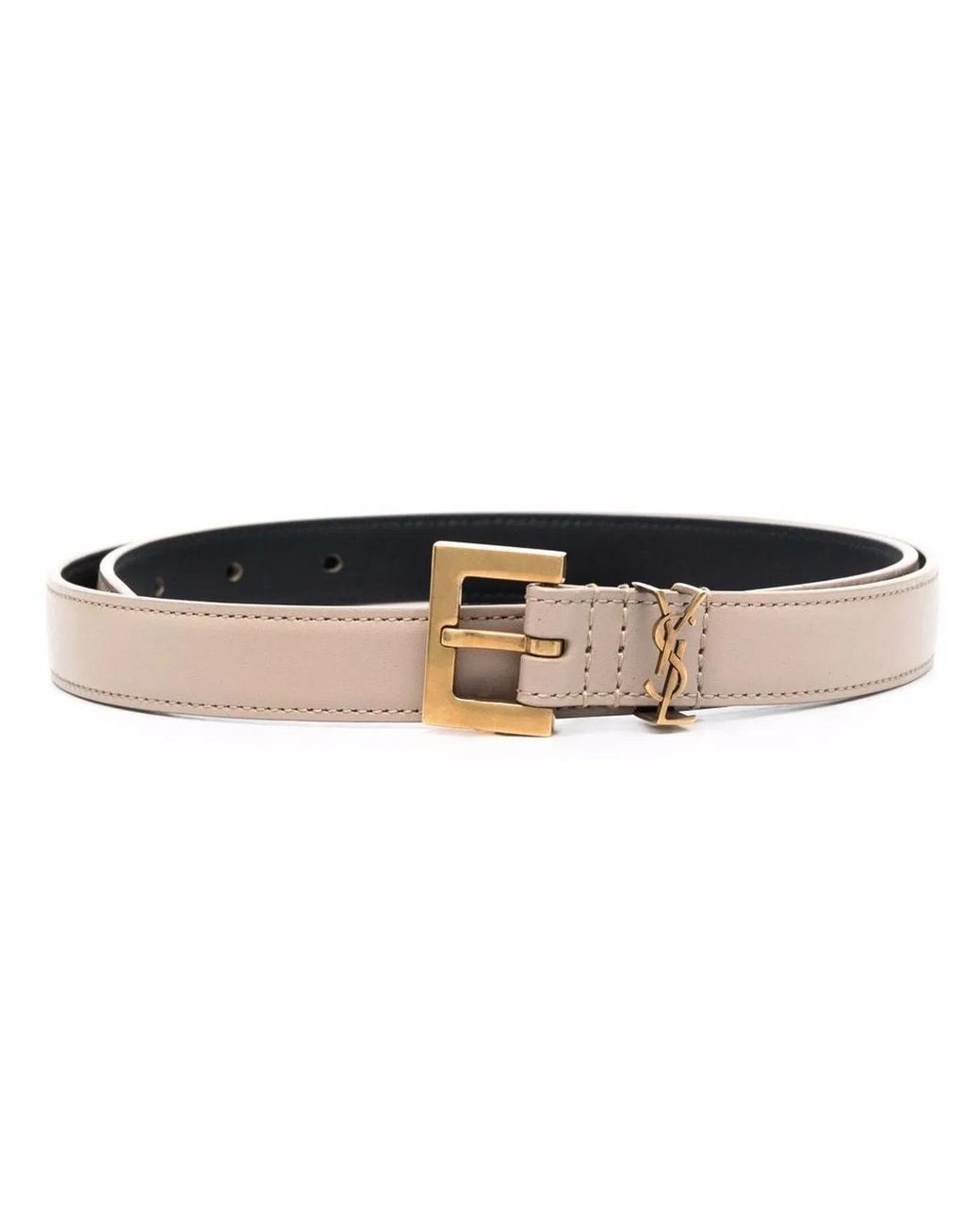 Saint Laurent Natural Monogram Leather Belt
