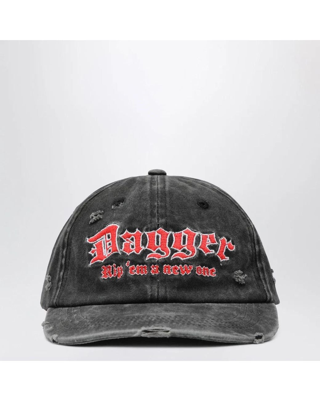 DAGGER Red Distressed-Effect Baseball Cap for men