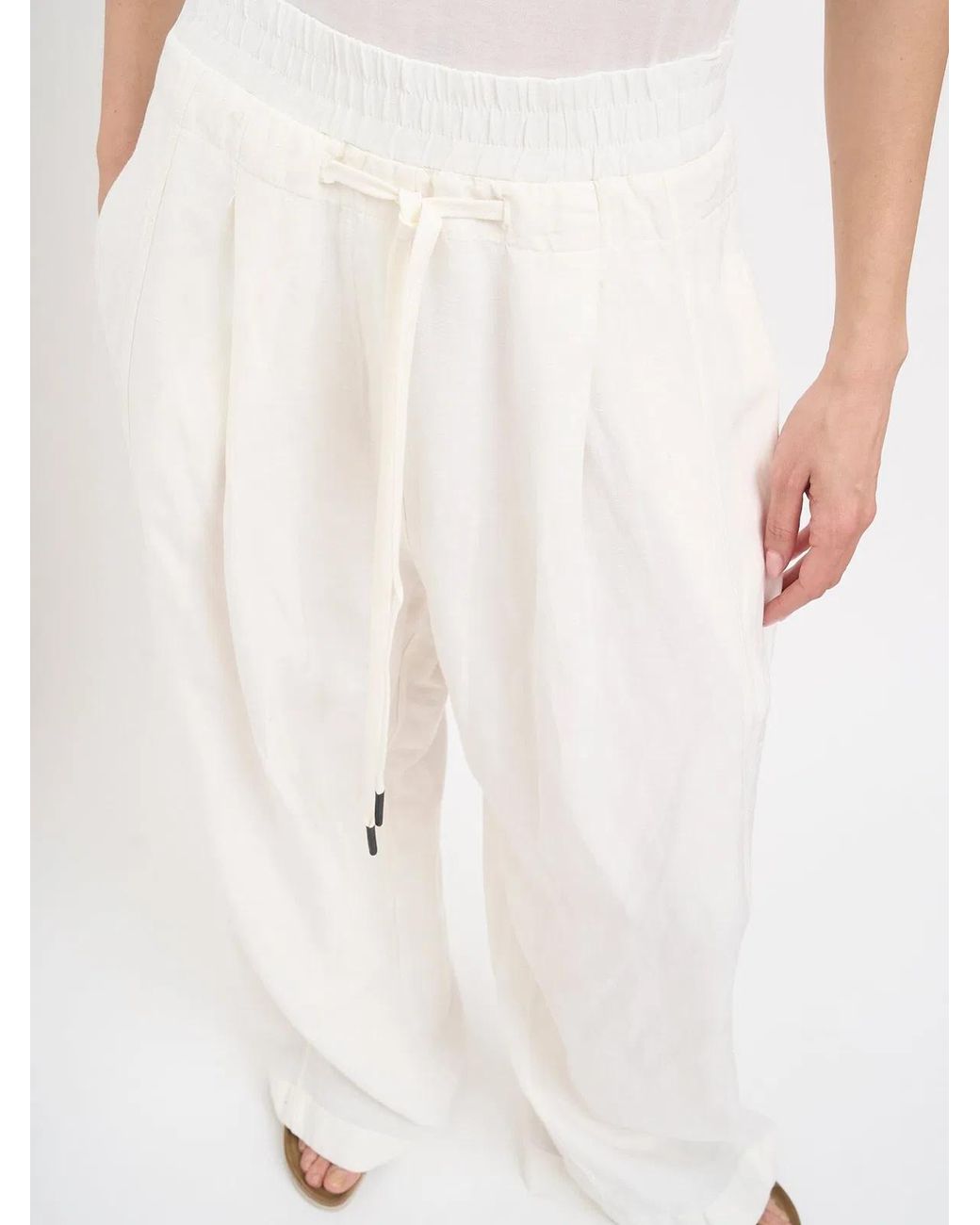 Andrea Ya'aqov Natural Wide-Leg Pants