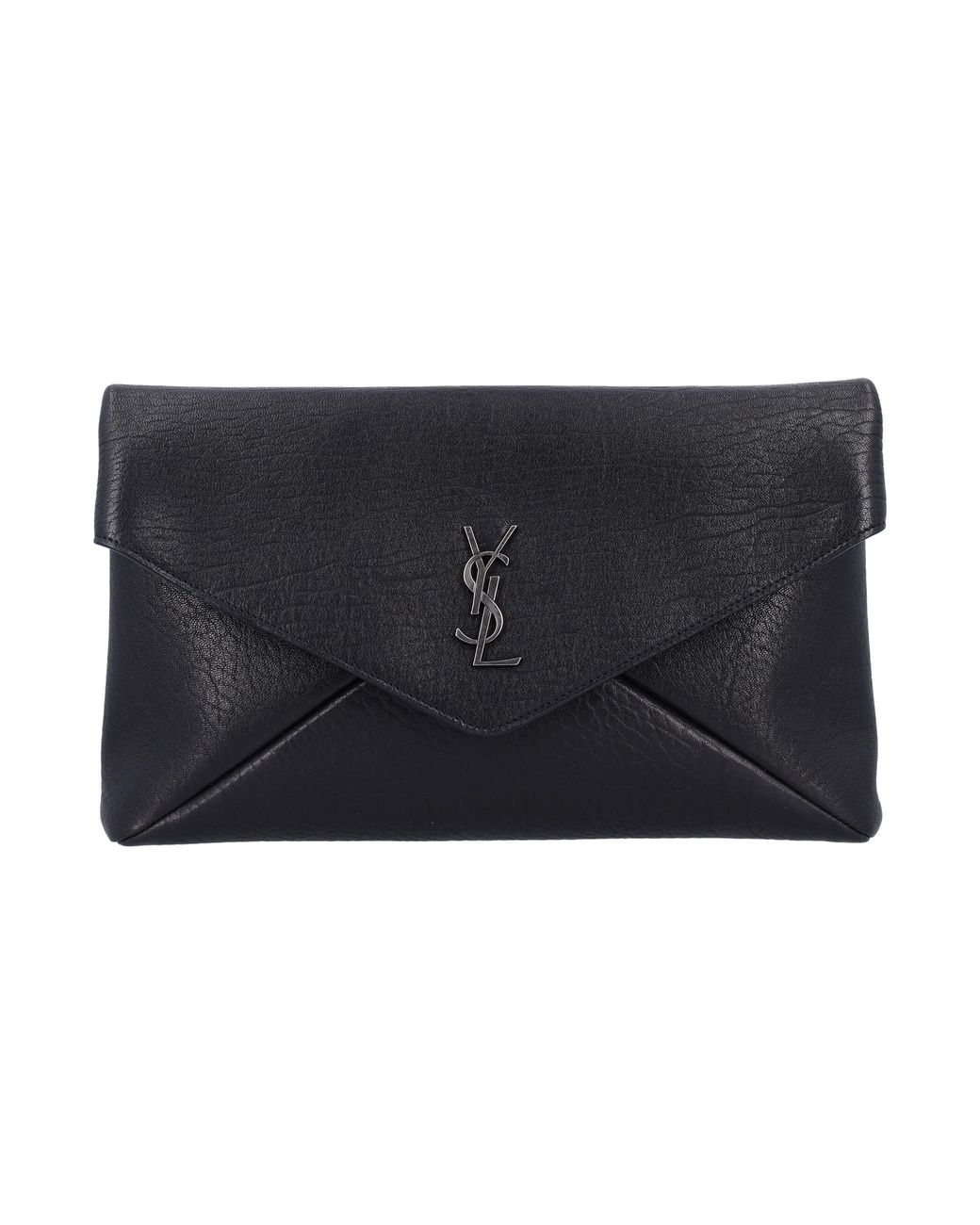 Saint Laurent Black Lambskin Cassandre Large Pouch for men