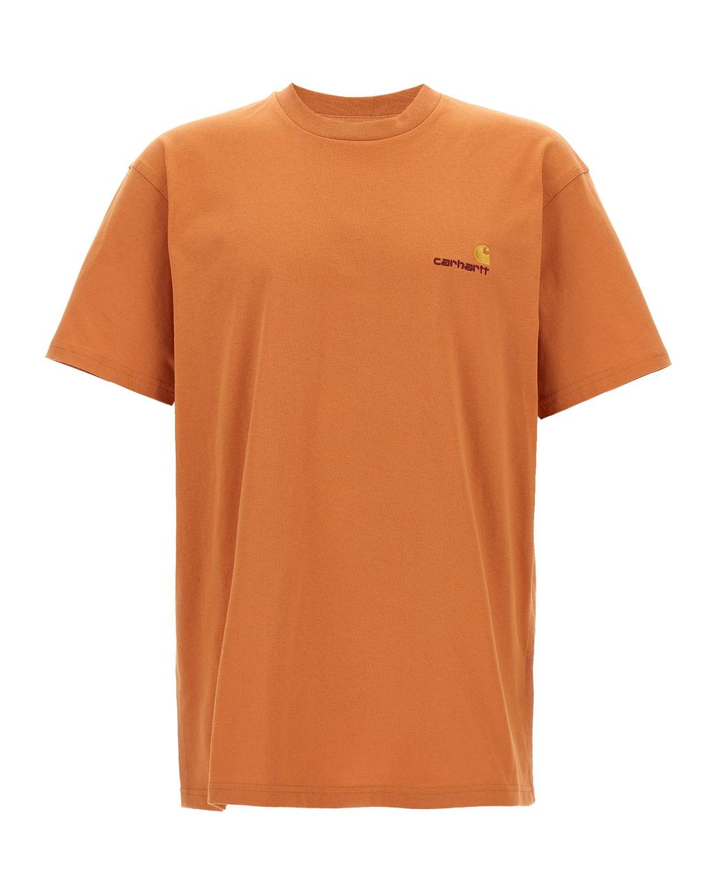Carhartt Orange 'American Script' T-Shirt for men