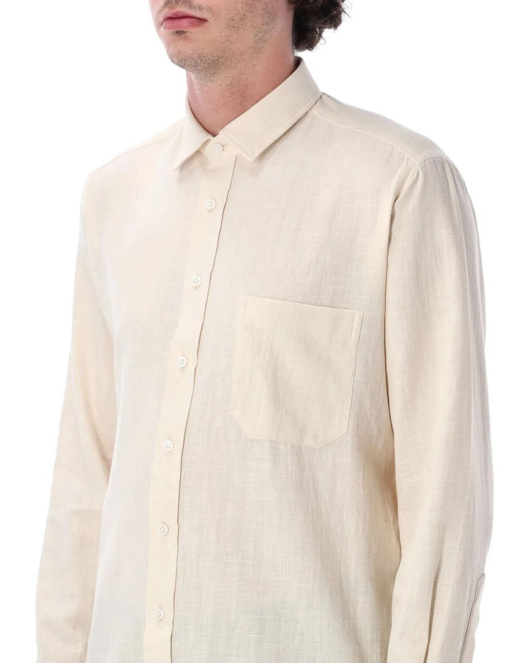 Salvatore Piccolo White Tahiti Ecru Cotton Shirt for men