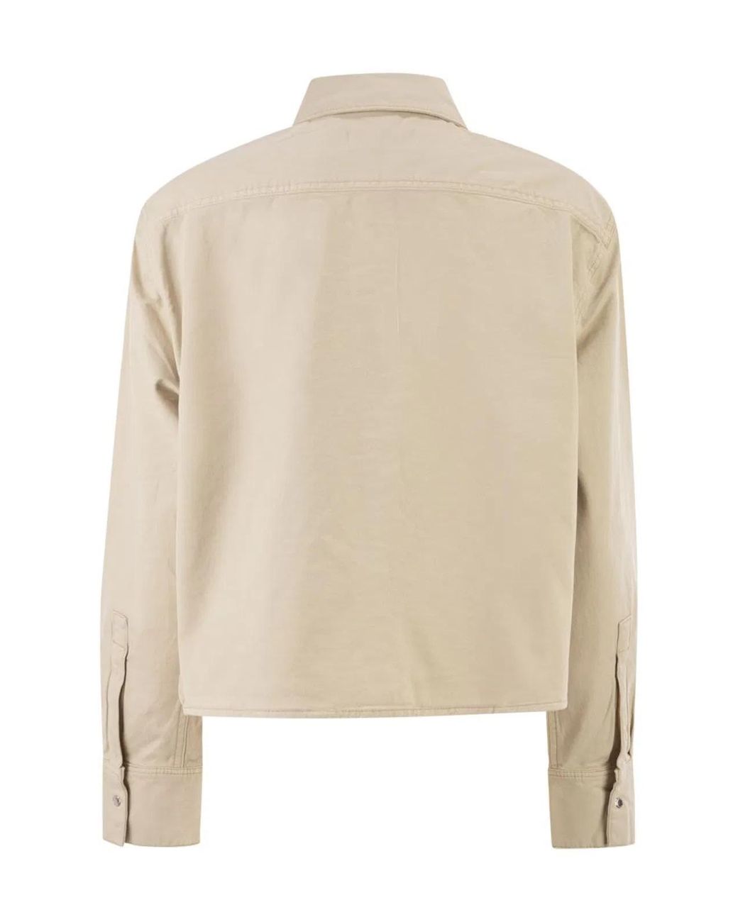 7 For All Mankind Natural Stretch Cotton Shirt With Chest Pocket