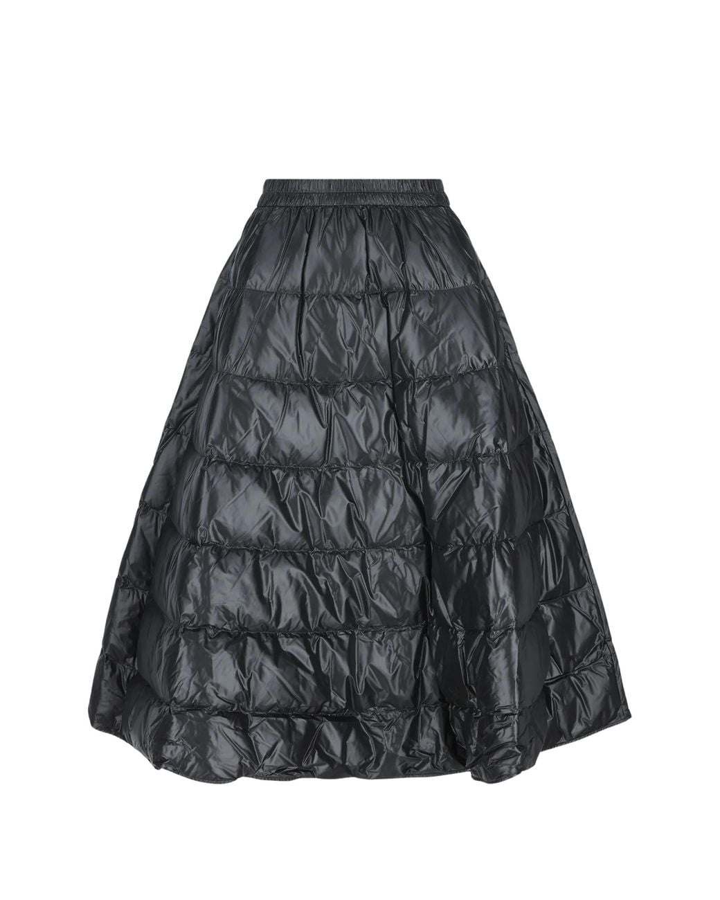 Moncler Gray Quilted Flared Midi Skirt