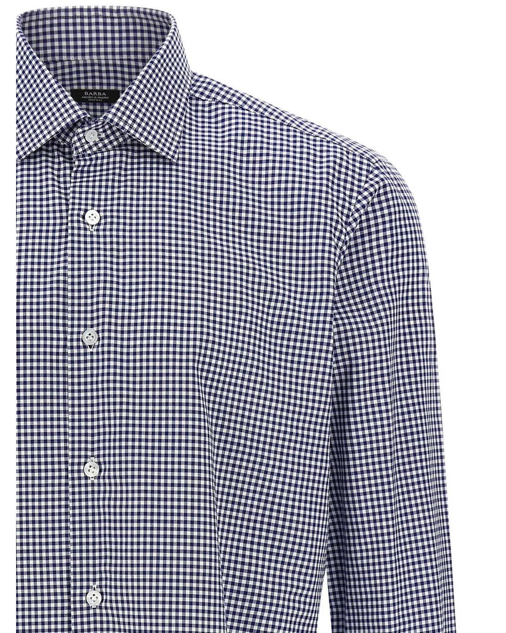 Barba Napoli Blue Vichy Shirt for men